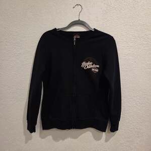 Harley Davidson Women's Black Full Zip Fleece Hoodie